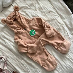 Bear Fleece Baby Bunting Body Suit